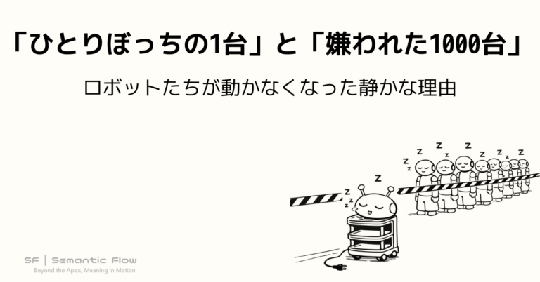 「ひとりぼっちの1台」と「嫌われた1000台」：ロボットたちが動かなくなった静かな理由