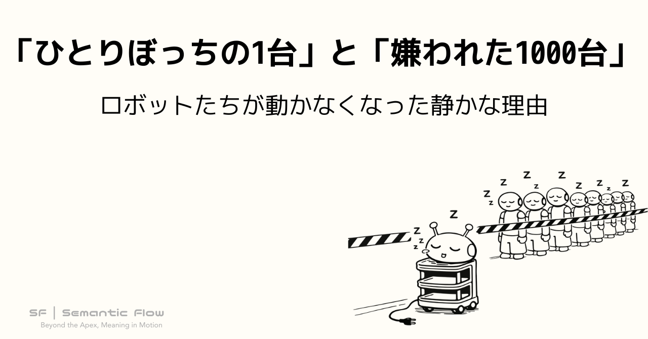 「ひとりぼっちの1台」と「嫌われた1000台」：ロボットたちが動かなくなった静かな理由